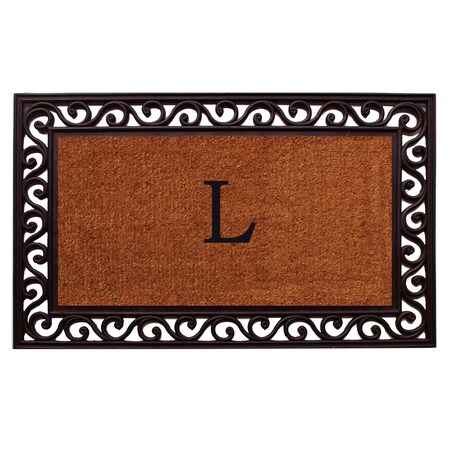 Calloway Mills Monogram Door Mat, Black, Natural, 22 in W x 36 in L 100062236L